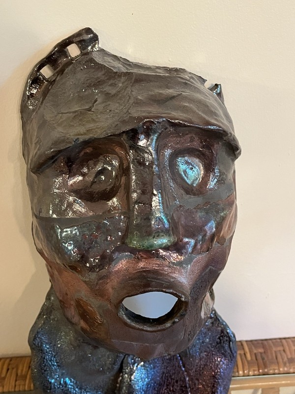 Abstract Face Mask Mantle Piece Wall Decor Art Sculpture Local Pick Up **READ**