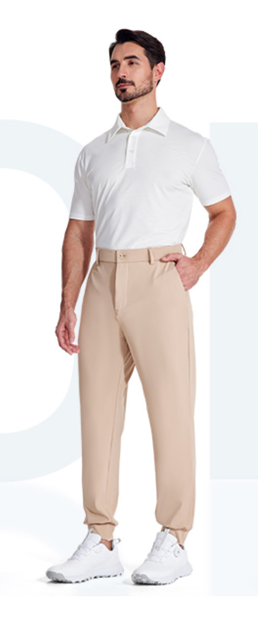 Joggers Pants With Zipper Pockets Stretch Slim Fit Tapered