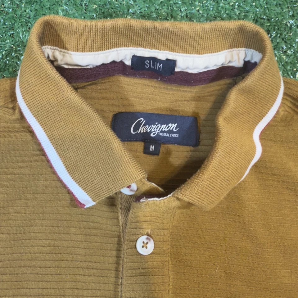 Camisa Polo Chevignon Calce Ajustado M Amarillo Mostaza Texturizada Manga Corta Informal Para Hombre Foto 2 de 4