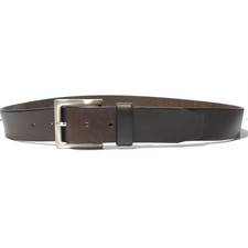 Men's Belt 42 Brown Leather Casual Jeans Belt Big  Tall Men Silver Buckle