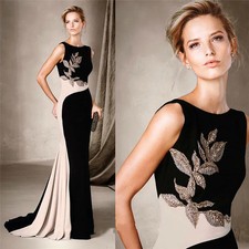 Chic Black Beading Mermaid Mother Of The Bride Dresses Jewel Neck  Evening Gowns