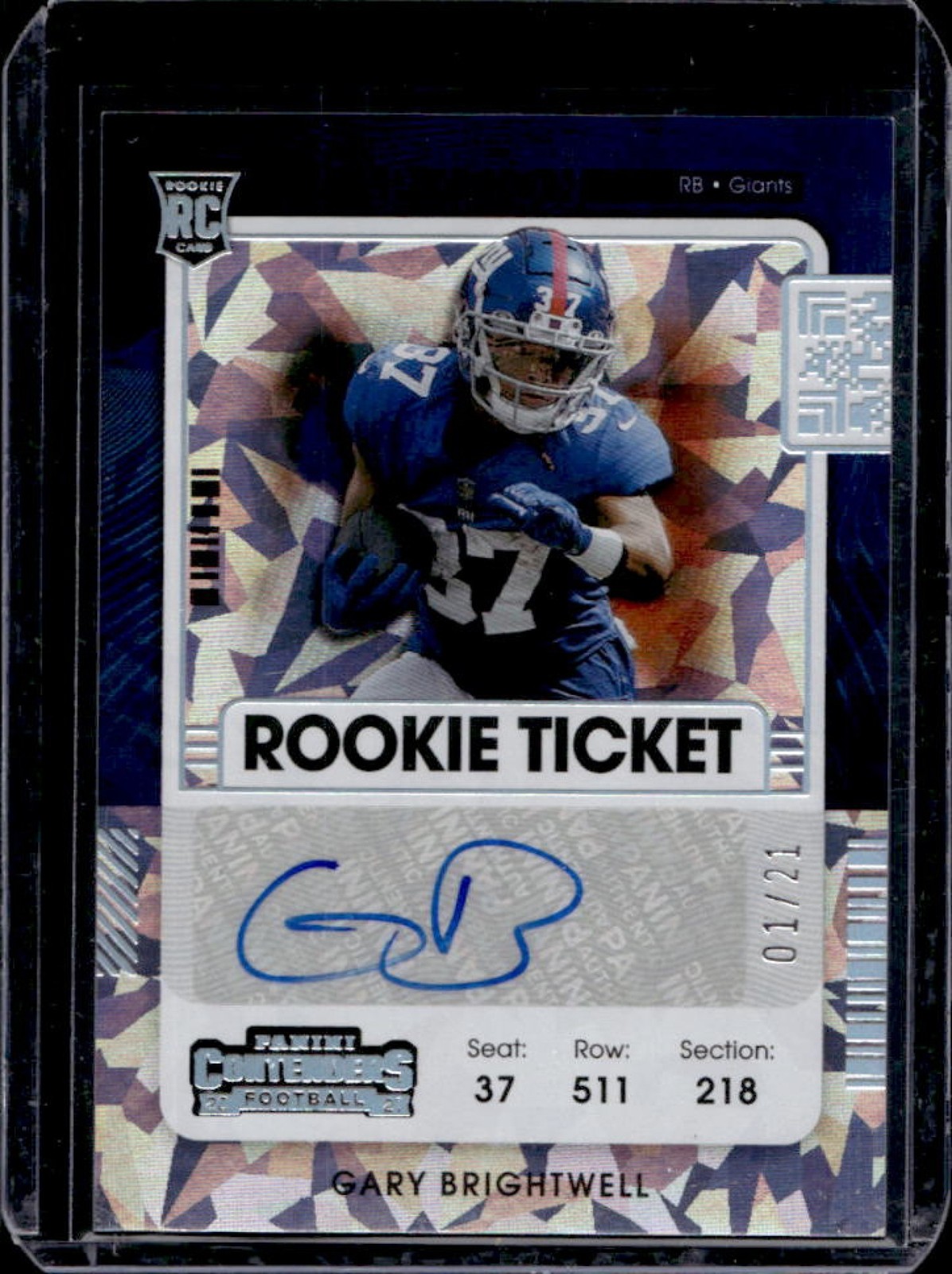 Gary Brightwell Panini Contenders #233 Variation-Autograph-Cracked Ice