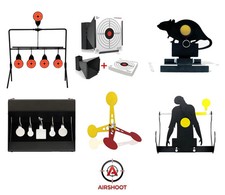 Metal Air Gun Targets Pellet Catcher Spinning Knockdown Resetting Air Rifle
