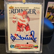 Darius Kasparaitis Signed 1991/92 RC Upper Deck #650 Russia CCCP UD NHL