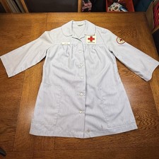 Chaqueta de enfermera voluntaria vintage de la Cruz Roja Americana pequeña para mujer bolsillos azules