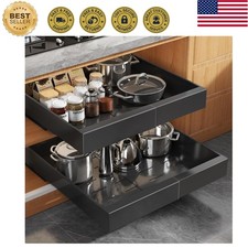 2-Pack Expandable Pull-Out Cabinet Organizer with 3 Drawers - Easy Install