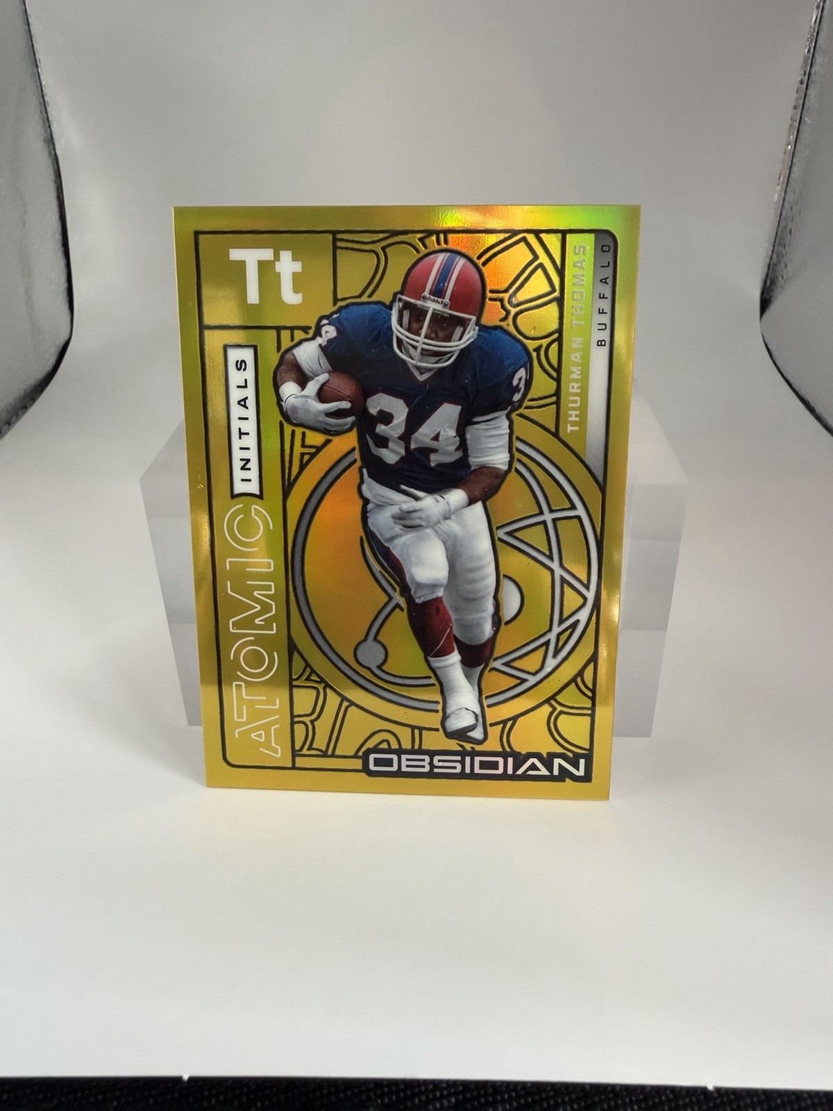 Thurman Thomas Obsidian Atomic Initials Gold /10 Buffalo Bills 