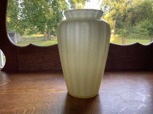 Fenton glass yellow vase