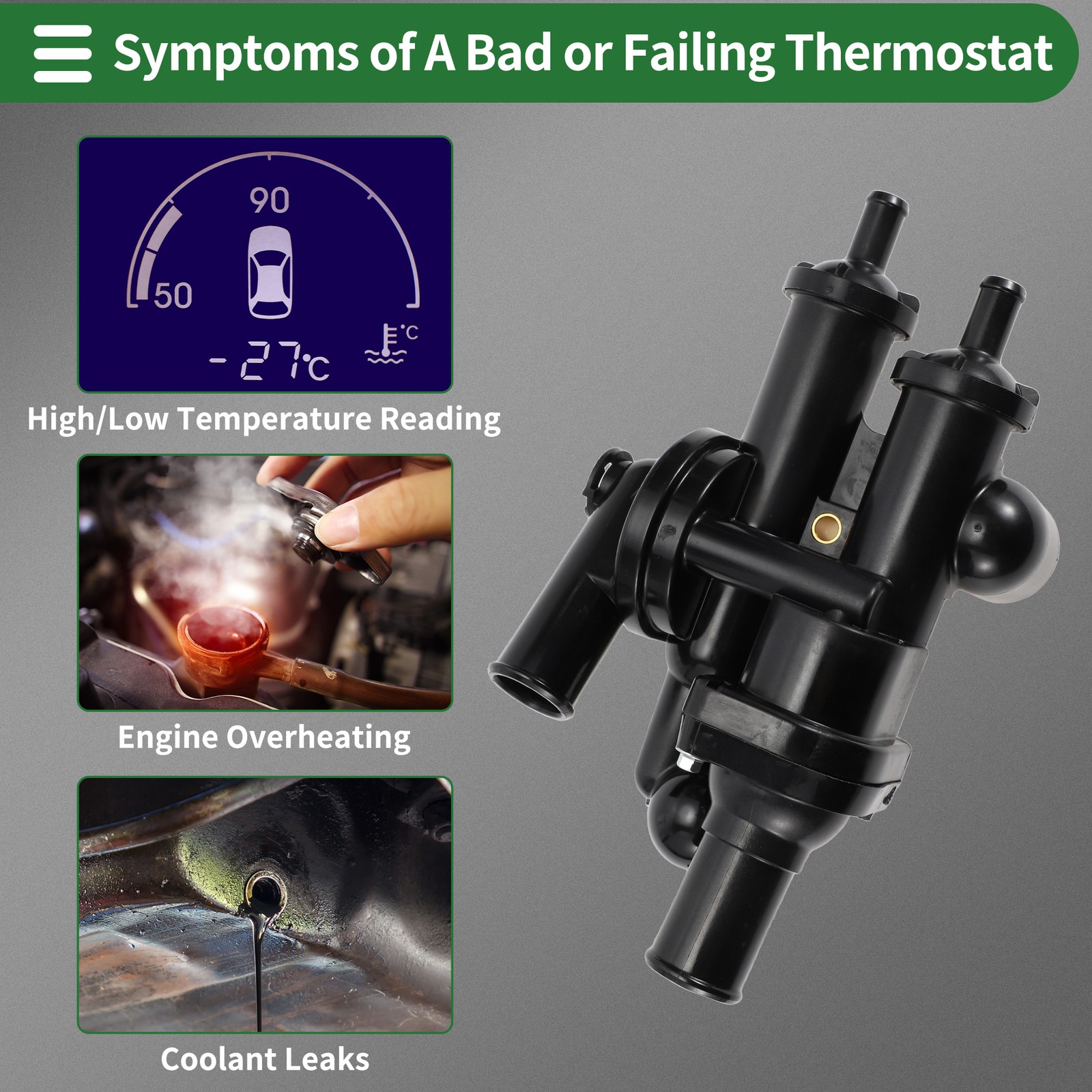 Engine Coolant Thermostat Housing Assembly for Dodge Journey 2009-20 68003582AB