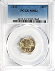 1917 Mercury Dime PCGS MS-63 #GA6-63 "90% Silver"