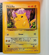 Pokémon Base Set Pikachu 58/102 1999 English Wizards Non-Holo Trading Card