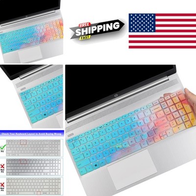 Waterproof Keyboard Cover for HP Laptops 15 17 Inch Colorful Silicone Protection
