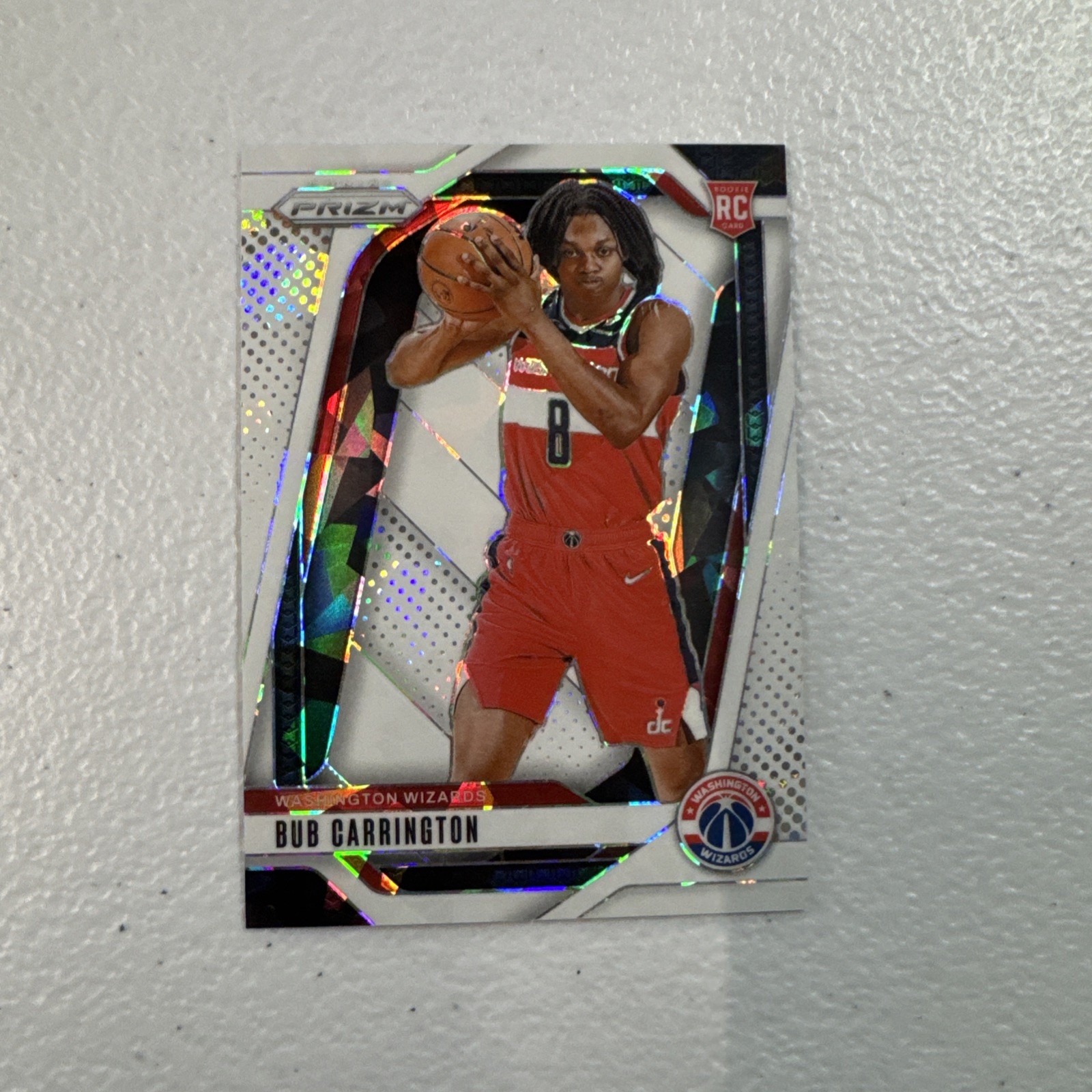 2024 Panini Prizm White Ice Bub Carrington #244 Rookie RC /35 SSP