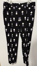 Nine West Size 14 Black White Purple Dress Pants Slacks 