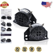 2pc 12V-24V Backup Alarm 110dB Loud Waterproof for Trucks  Heavy Equip
