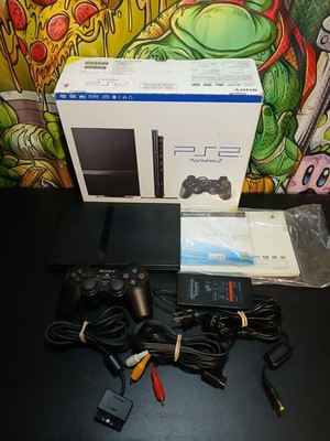   SONY PLAYSTATION 2 PS2 SLIM CONSOLE COMPLETE IN BOX CIB TESTED WORKING  