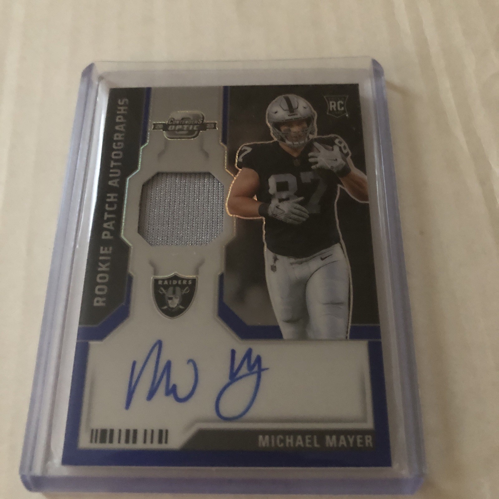 2023 Contenders Optic Blue Prizm /50 Michael Mayer RPA Patch Auto RC