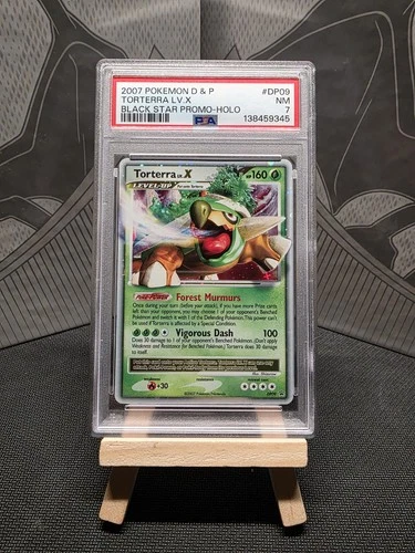 2007 POKEMON DIAMOND & PEARL BLACK STAR PROMO HOLO #DP09 TORTERRA LV.X PSA 7