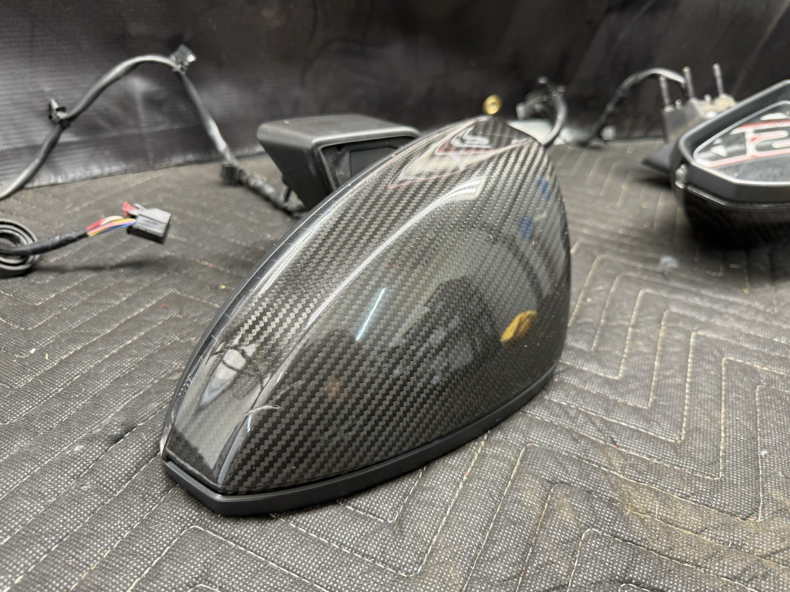 17-23 Audi R8 Carbon Fiber Door Mirror Pair Left & Right Genuine OEM
