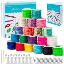 Tresotoyo Lanyard String, 20 Rolls Gimp String, Plastic Strings Lacing Cord, ...