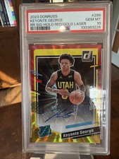 2023 Donruss Keyonte George Auto Red Gold Laser Rated Rookie PSA 10 Pop 2 RC