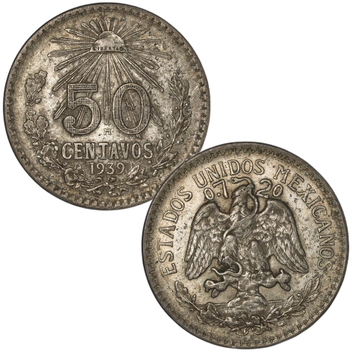 1939年 1943年 メキシコ セット 1ペソ, 20, 50センタボ 1939 Year Silver Mexican Coins for sale | eBay