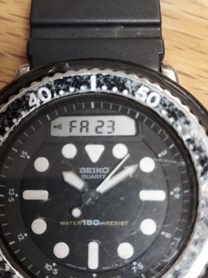 SEIKO H558 5000 Arnie Hybrid Diver Quartz Working 150m Black