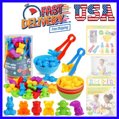 Counting Animals Color Sorting Matching Games with Sorting Bowls Montessori S...