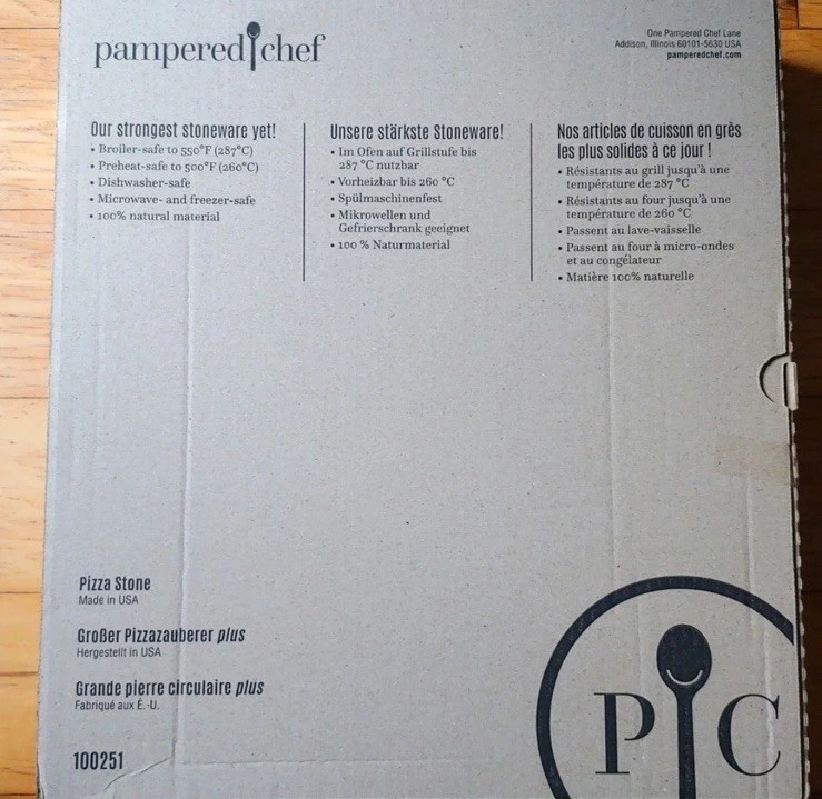 New Pampered Chef Pizza Stone 100251 Baking Stone Stoneware Large NIB USA Made ✅
Opens in a new wind