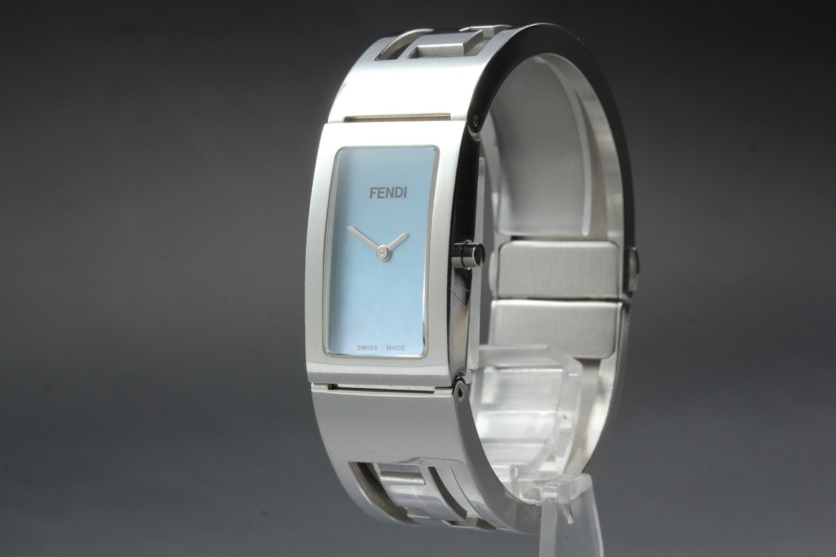 Rare [N MINT] FENDI 3250L Blue Shell Dial Silver Ladies Quartz