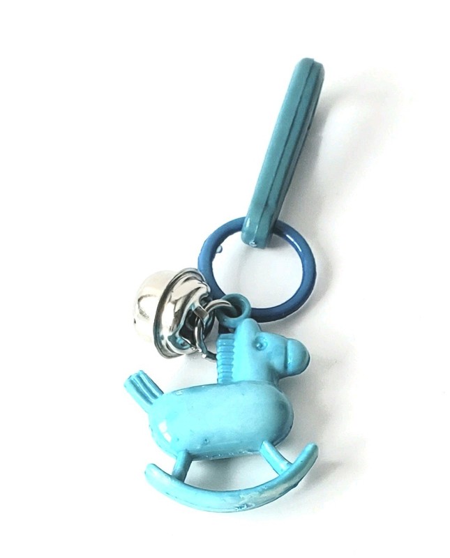 Vintage 1980's~Plastic Bell Charms Lot~~BLUE ROCKING HORSE~~Imperial Toy Corp!~