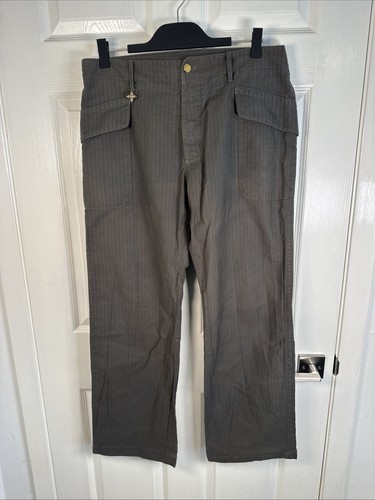 LOUIS VUITTON Cargo Trousers W34 L30 Olive Men Button Authenticated Preloved