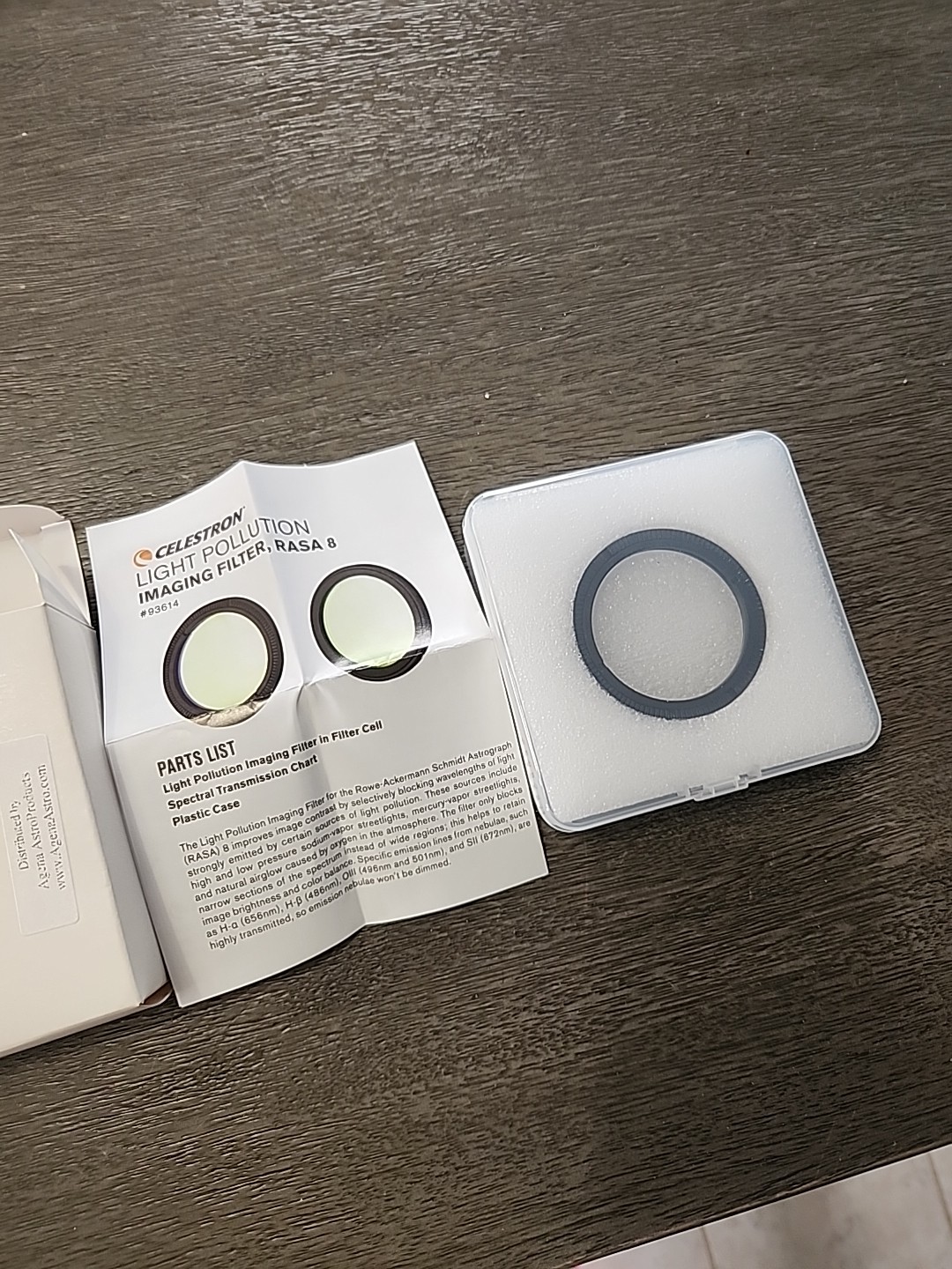 Celestron Light Pollution Imaging Filter for RASA 8 # 93614
