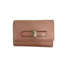 Gucci Key Case Micro Guccissima Faux Pink Allover Pattern