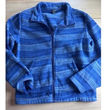 Eddie Bauer Kids Blue Space Dye Full Zip Fleece Jacket Size M 10/12