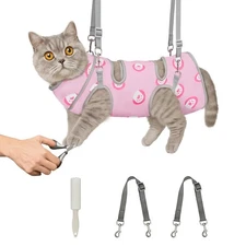 Cat Grooming Hammock, Soft Fabric Nail Clipper Hammock, Self-Adhesive Wrap fo...