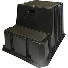 2 Step Nestable Plastic Step Stand - Black 25-3/4"W x 32-3/4"D x 20-1/2"H