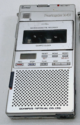 2X Olympus Pearlcorder X-01 Microcassette Recorder - Parts only