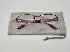 Christian Dior CD7746J C5 Red Rhinestone Semi Rimless Eyeglasses Frame w/ Case