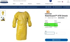 Case (25) KleenGuard A70 Yellow Protection Smock - Size 44 Medium 09829 [B7S1]