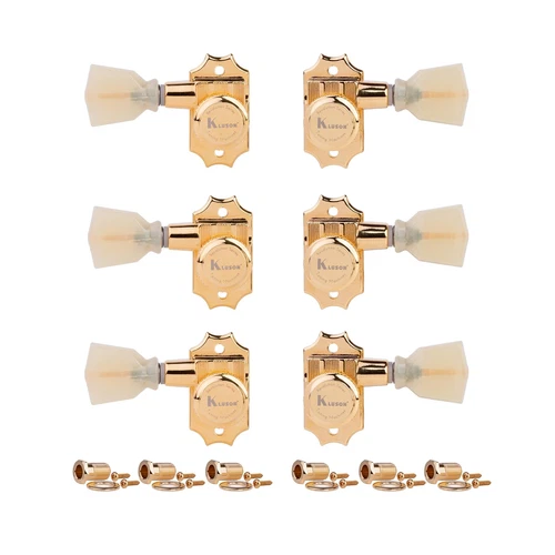 Kluson 3+3 Locking Revolution Series G-Mount Tuners, Gold (KRGL-3-GP)