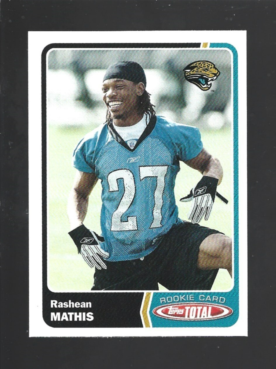 2003 Topps Total #445 Rashean Mathis rookie card, Jacksonville Jaguars