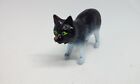 Manx Cat #6 Black/White 1 3/4" Long Shorthair Feline Animal Kitty Figure