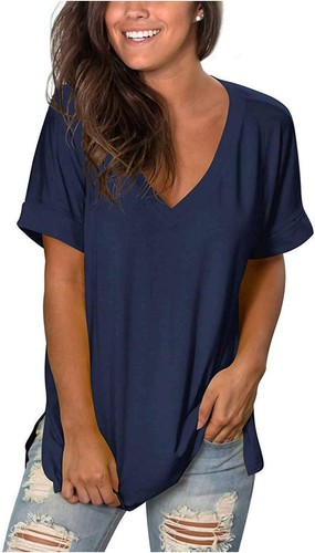 Juniors Short Sleeve Tunic Tops Flowy 