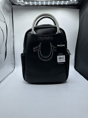 NWT TRUE RELIGION LOGO MINI BACKPACK BLACK MSRP $120