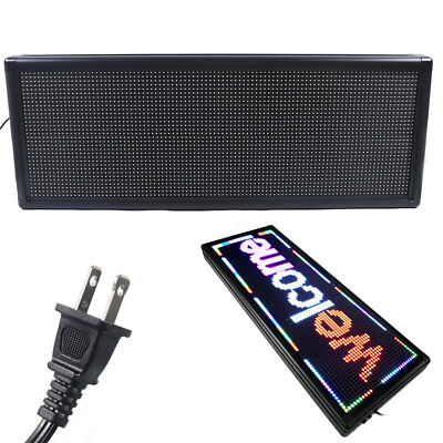 40''X15, 40''X8'' LED Sign Indoor Scrolling Message Board 3/7 Color Programmable US