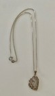 Vintage 18” Sterling Silver Marcasite Heart Pendant and Necklace — photo 1