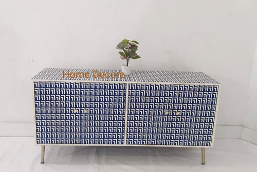 new handmade bone inlay media console, bone inlay furniture , bone inlay buffet - Picture 5 of 9