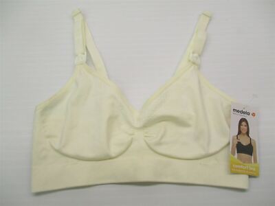 new MEDELA Women's Size S Seamless Unlined Nursing Ivory Comfort Bra BR1602