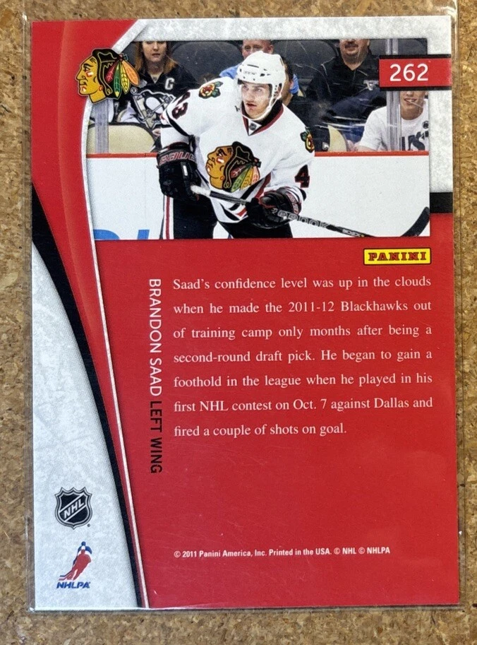 2011-12 Panini Pinnacle Brandon Saad #262 - Image 2 of 2